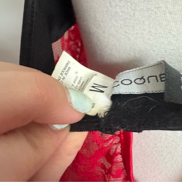 Vintage Y2K Red & Black Lace Babydoll Lingerie – Sweetheart Pin-Up Style M - Picture 6 of 7